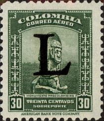 Pre-Columbian Monument - overprinted