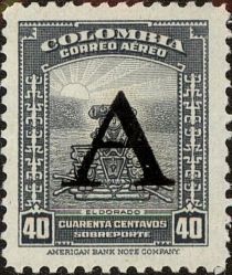 Symbol of legend of El Dorado - overprinted