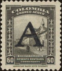 Street in Bogotá - overprinted