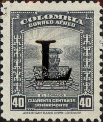 Symbol of legend of El Dorado - overprinted