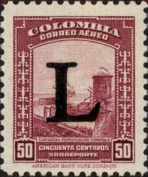 Spanish Fortification, Cartagena - overprinted