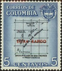 Map San Andres and Providencia Overprinted