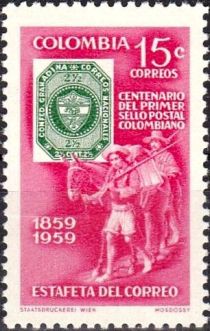 Stamp of 1859,Mail Transport by Mule