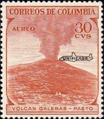 Galeras Volcano Overprinted