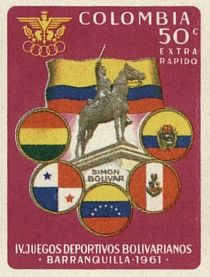 Simon Bolivar Statue - Flags