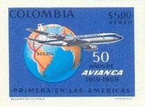 Avianca Boeing 720-B of the airline, with routes Globe