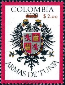 Arms of Tunja - Surcharged in Light Brown