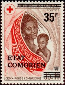 Comorian Red Cross overprinted and surcharged