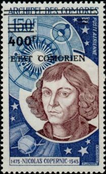 Nicolas Copernicus overprinted and surcharged