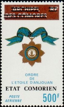 Order of the Star of Anjouan overprinted