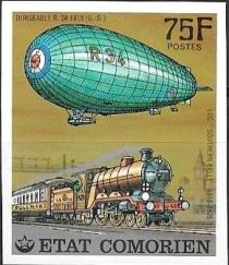 R.34 Airship and locomotive « Southern Belle »