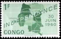 Map of independent Republic of Congo and date '30 Juin 1960'