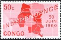 Map of independent Republic of Congo and date '30 Juin 1960'