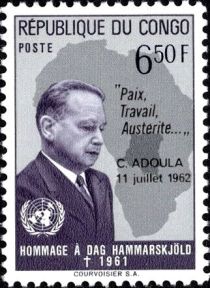 Dag Hammarskjold 'Paix-Travail-Austerite C.Adoula'