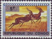 Impala (Aepyceros melampus) overprinted, surcharged