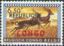 Impala (overprint CONGO) surcharged, overprinted