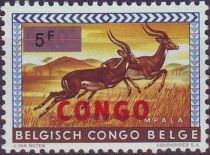 Impala (Aepyceros melampus) (overprint CONGO) surcharged