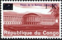 National Palace, Léopoldville (surcharge 1k on 1964 2f)