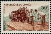 Installation of the coaxial cable Brazzaville to Pointe-Noir