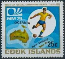 Soccer player and map of Oceania