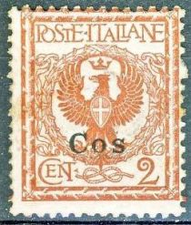 Eagle and ornaments, overprinted