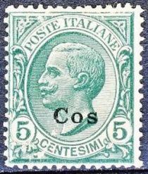 Effigy of Vittorio Emanuele III to the left, overprinted