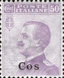 Effigy of Vittorio Emanuele III to the left, overprinted