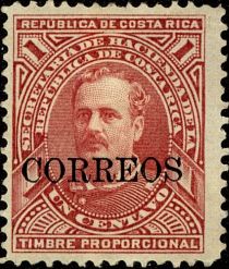 Próspero Fernández (1834-1885) overprinted "CORREOS"