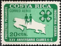 Map of Costa Rica and 4-S Emblem