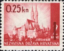 Zagreb - Brown Carmine overprint