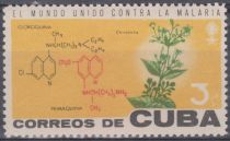 Chemist’s structural formulas for quinine, cinchona plant