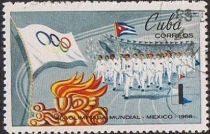 Entry of the Cuban team, Olympic Flag