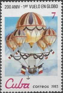 Combined balloon of Eugène Godard, 1850