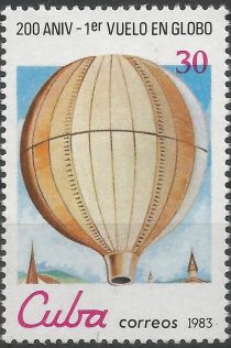 1st public flight of non-manned Montgolfier, 1783