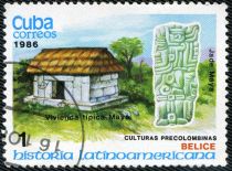 Mayan House and jade statue (Belize)