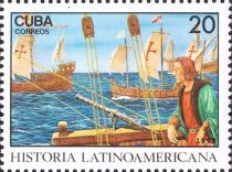 Columbus on ship, fourth voyage