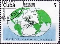 World map, Expo 2000 emblem