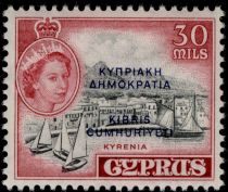 Cyprus Independence (overprint in blue)