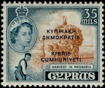 Cyprus Independence (overprint in blue)