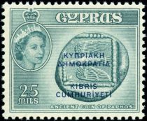 Cyprus Independence (overprint in blue)