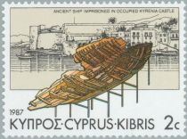 Remains of original Kyrenia vessel and Kyrenia Castle