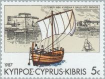 Kyrenia II sails into Paphos Harbour