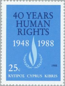 40th Anniversary - Emblem of Human Rights and U.N.O.