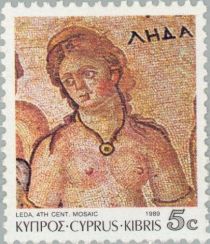 Paphos Mosaics - Leda, 4th cent. A.D.