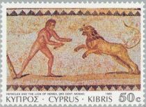 Paphos Mosaics - Hercules and the Lion of Nemea, 3rd cent. A