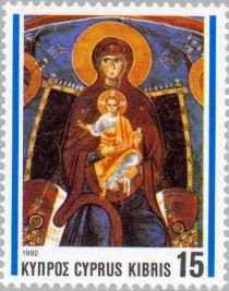 Virgin Mary and child enthroned