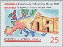 Map of Europe and Famagusta Gate, Nicosia