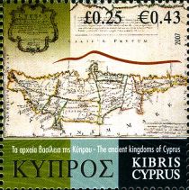 Map with Ancient Kingdoms of Cyprus (1718)