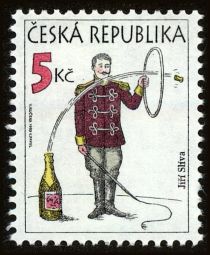 Champagne cork flying through ringmaster's hoop (Jiří Slíva)