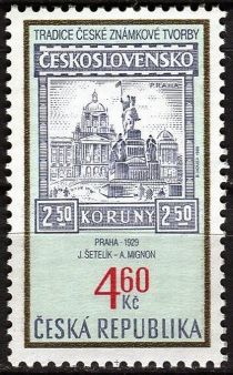 Prague, Statue of St. Wenceslas, stamp from Jaroslav Šetelík